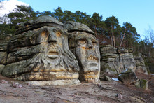 Sandstone Rock Sculptures Devil's Heads (Certovy Hlavy), Czech Republic