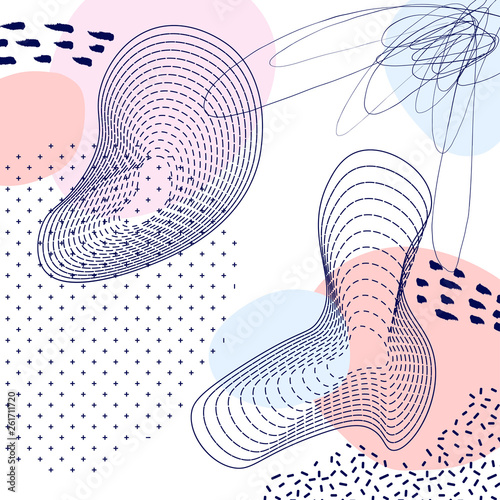 Creative geometric colorful background with patterns. Collage. Design for pri...