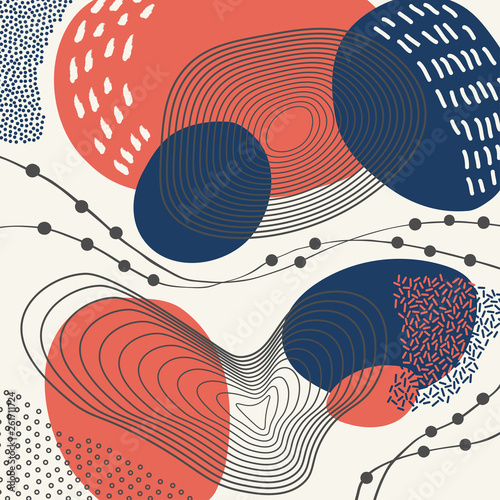 Creative geometric colorful background with patterns. Collage. Design for pri...