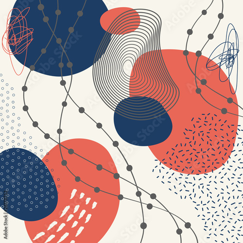 Creative geometric colorful background with patterns. Collage. Design for pri...