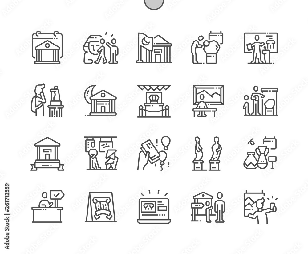 International Museum Day Well-crafted Pixel Perfect Vector Thin Line Icons 30 2x Grid for Web Graphics and Apps. Simple Minimal Pictogram - obrazy, fototapety, plakaty 