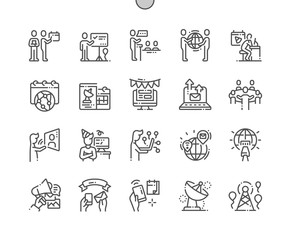 Poster - World Telecommunication and Information Society Day Well-crafted Pixel Perfect Vector Thin Line Icons 30 2x Grid for Web Graphics and Apps. Simple Minimal Pictogram