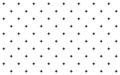 Crosses - pluses diagonally distributed simple minimalist decorative geometrical vector pattern