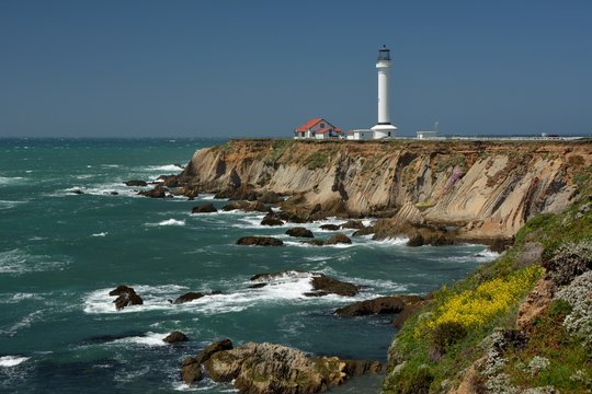 Wall Mural -  - Pacific coast of Point Arena Light in Mendocino County from April 28, 2017, California USA