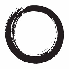 Japanese Enso Zen Circle Brush Vector Illustration Ink Vector