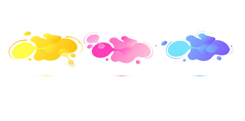 Fototapete - Abstract geometric shapes. Liquid gradient banners isolated on white background. Fluid vector background. Gradient geometric banners with flowing liquid shapes. Dynamic Fluid design for logo, flyers