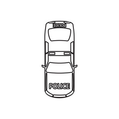 Poster - police car icon. element of transport view from above for mobile concept and web apps icon. outline,