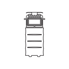 Poster - military lorry icon. Element of Transport view from above for mobile concept and web apps icon. Outline, thin line icon for website design and development, app development