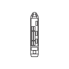 Poster - cargo Ship icon. Element of Transport view from above for mobile concept and web apps icon. Outline, thin line icon for website design and development, app development