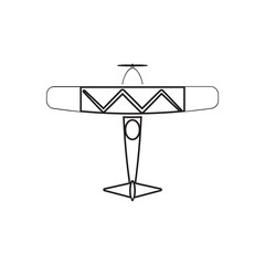 Poster - biplane icon. Element of Transport view from above for mobile concept and web apps icon. Outline, thin line icon for website design and development, app development