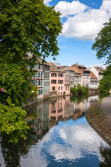 Wall Mural - Water canal on Grand Ile island in center of Strasbourg city, Alsace, France