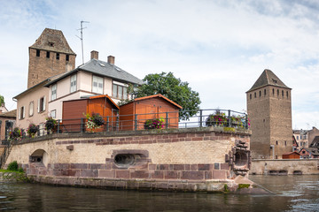 Wall Mural - Strasbourg, medieval bridge Ponts Couverts in the 