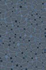 Poster - wavy linear stripes with dots