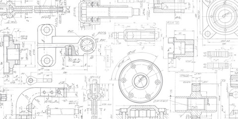 technical drawing background .mechanical engineering drawing.