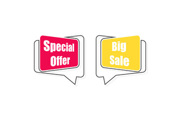 Canvas Print - special offer tag. big sale tag. illustration in linear style. sale banner. vector