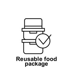 Poster - Reusable food package icon. Element of pollution problems icon. Thin line icon for website design and development, app development. Premium icon