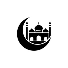 Poster - mosque, moon icon. element of ramadan icon. premium quality graphic design icon. signs and symbols c