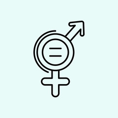 Equality, female, male icon. Element of Feminism for mobile concept and web apps icon. Outline, thin line icon for website design and development, app development