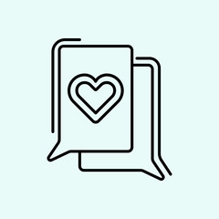 Poster - love, conversation, chat icon. Element of Feminism for mobile concept and web apps icon. Outline, thin line icon for website design and development, app development