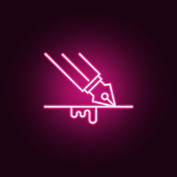 Writing, typing neon icon. Elements of Law & Justice set. Simple icon for websites, web design, mobile app, info graphics