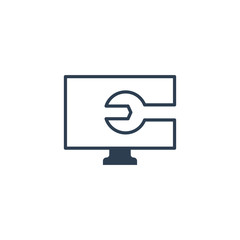 Fototapete - Computer Setting parameters. Pc settings icon vector illustration. Flat design style
