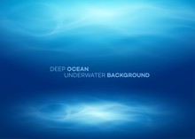 Blue Deep Water And Sea Abstract Natural Background. Vector Illustration