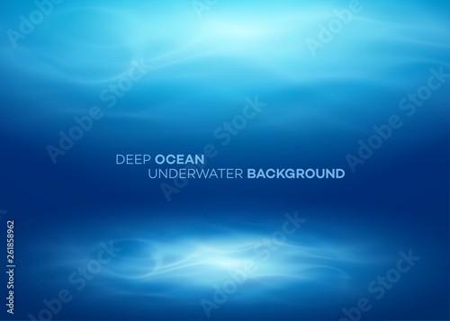 Fotografía Blue deep water and sea abstract natural background