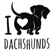 Cute dachshund dog vector illustration isolated on white, 