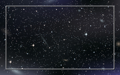 night sky vector background with stars, nebula and galaxies