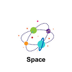 Poster - Space, space color icon. Element of color space icon. Premium quality graphic design icon. Signs and symbols collection icon for websites, web design