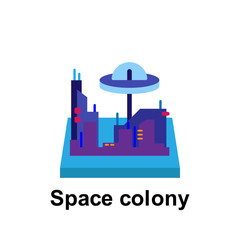 Poster - Space, space colony color icon. Element of color space icon. Premium quality graphic design icon. Signs and symbols collection icon for websites, web design