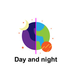 Poster - Space, day and night color icon. Element of color space icon. Premium quality graphic design icon. Signs and symbols collection icon for websites, web design