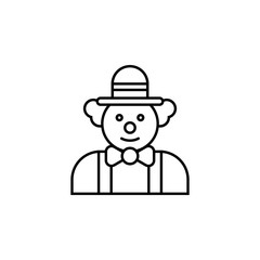 Poster - clown icon. Element of carnival and amusement icon. Thin line icon for website design and development, app development. Premium icon