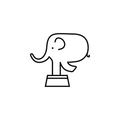 Poster - elephant, circus icon. Element of carnival and amusement icon. Thin line icon for website design and development, app development. Premium icon