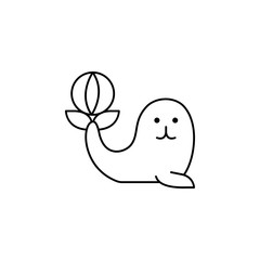 Poster - seal, circus, ball icon. Element of carnival and amusement icon. Thin line icon for website design and development, app development. Premium icon