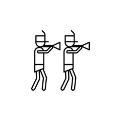 Poster - marching band, trombone icon. Element of carnival and amusement icon. Thin line icon for website design and development, app development. Premium icon