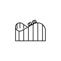 Poster - roller coaster icon. Element of carnival and amusement icon. Thin line icon for website design and development, app development. Premium icon