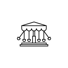 Poster - merry go round, carousel icon. Element of carnival and amusement icon. Thin line icon for website design and development, app development. Premium icon