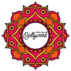 Wall Mural - Bollywood traditional indian cinema lettering vector illustration.