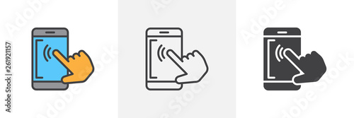 Fotografía Mobile phone touch screen icon