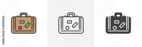 Cuadros en Lienzo Travel suitcase with stickers icon