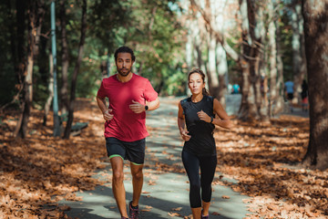 Wall Mural - Friends Jogging Outdoors