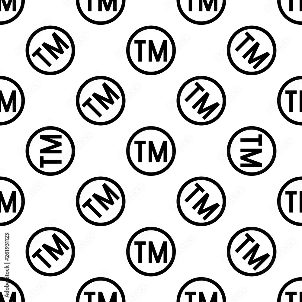 TM Trademark Symbol Icon Seamless Pattern, Tm Symbol, Unregistered Trademark Symbol Icon