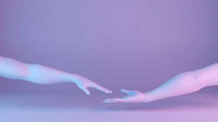 Minimal Hands Background 3D Rendering