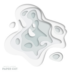 Aufkleber - 3D white abstract background with white paper cut shapes. Choose your color. Vector design layout for business presentations, flyers, posters.Illustration eps 10