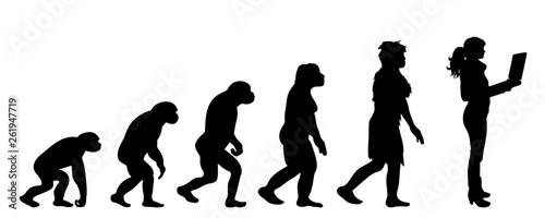 Cuadros en Lienzo Painted theory of evolution of man