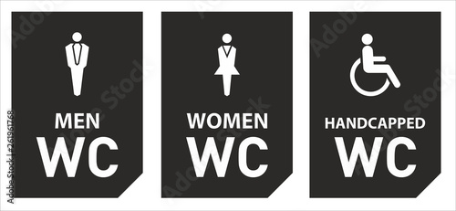 Fotografía Toilet vector icons set boy or girl restroom wc.