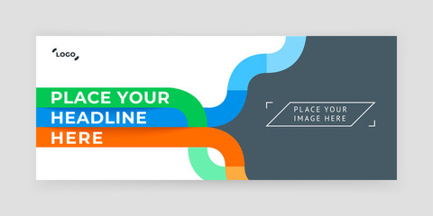 Wall Mural - Template of a bright horizontal banner 