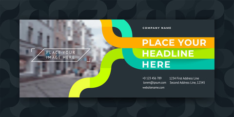 Wall Mural - Template of a bright horizontal banner 