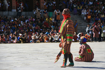 Dancer at a religious festival in Thimphu (Bhutan)